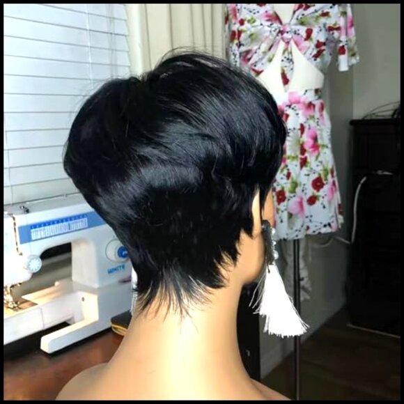 Short Layered Pixie Cut Wig Glueless Machine Made Human Hair Daily Wear main image 6